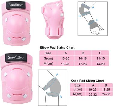 Наколінники Дитячі роликові ковзани Протектори Набір 3 в 1 Наколінники Дитячі налокітники Накладки на зап'ястя Набір протекторів для роликових ковзанів Роликові ковзани Скейтбординг Самокат Катання на самокаті Спорт на свіжому повітрі (рожевий, маленький 