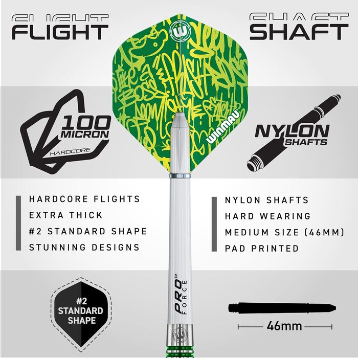 Набір вольфрамових виробів WINMAU Darts Advance 500 з прольотами (22G)