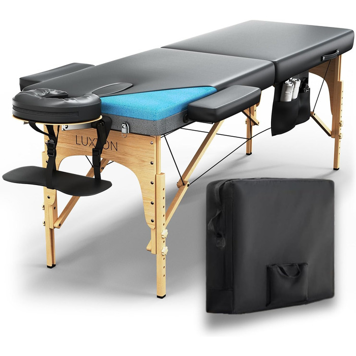 Масажний стіл Luxton Home Premium з піною Memory Foam, складаний, портативний, легкий у встановленні