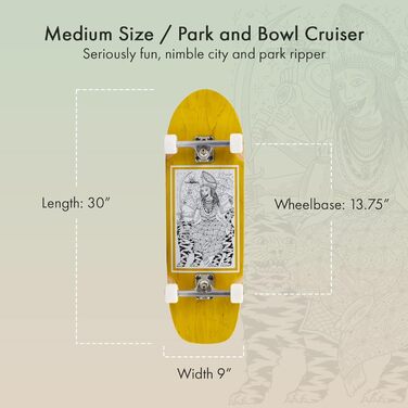 Унісекс бренд скейтборд Longboard 9 x 30 гірчичний (різнокольоровий)