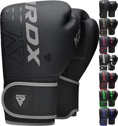 Дитячі боксерські рукавички RDX 6oz для муай-тай, кікбоксингу та ММА, чорні, Maya Hide шкіра, для тренувань і спарингів
