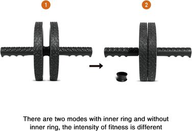 Типи Ab Roller No Noise Ab Wheel Легко зібрати Обладнання для домашніх тренувань Портативне обладнання для тренування живота для домашніх тренувань Чорний, 2