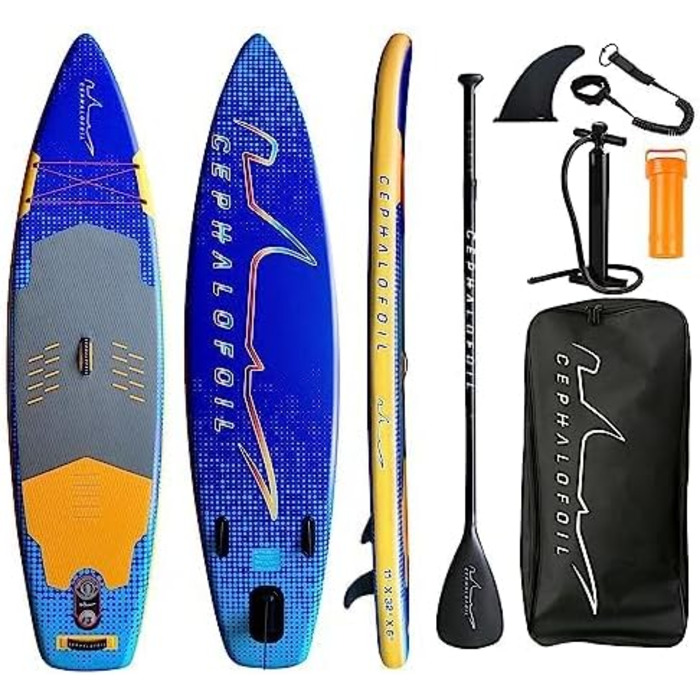 Надувна SUP-дошка для плавання Ocean Blue & Yellow 335x81x15 см