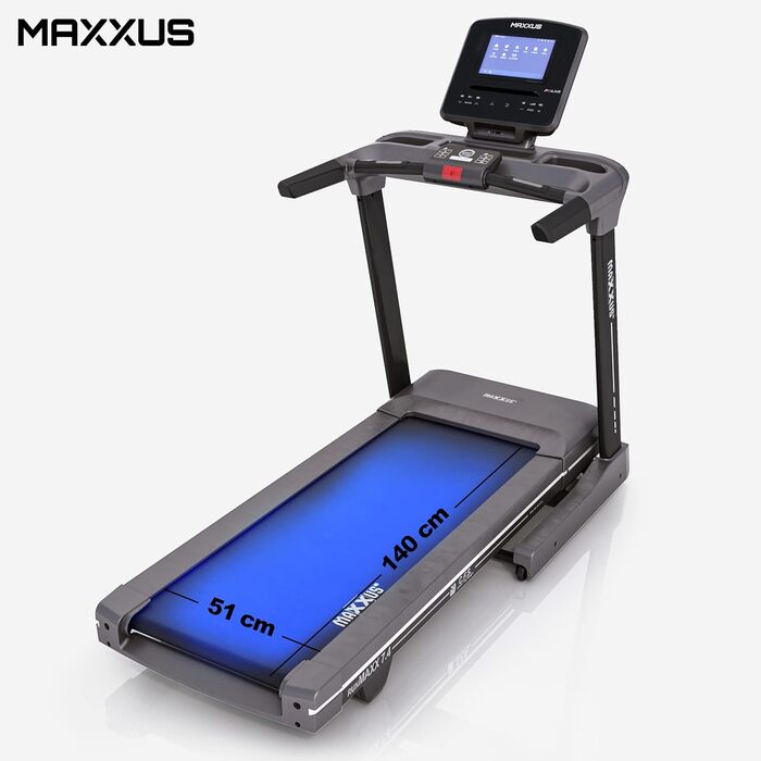 Бігова доріжка MAXXUS RunMaxx 7.4 - 20 км/год, 3 к.с., велика поверхня, сенсор, APP