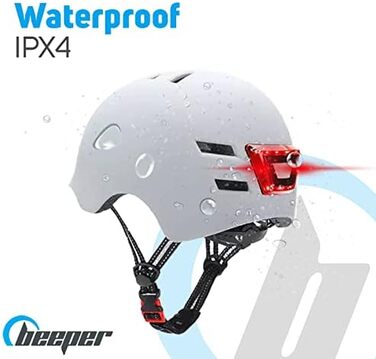 Шолом BEEPER ME135S-B для підлітків, синій, S, з інтегрованим підсвічуванням, унісекс