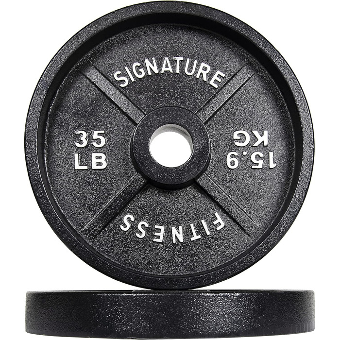 Тарілка чавунна Signature Fitness Deep Dish, олімпійська, 15,9 кг, E-Coating