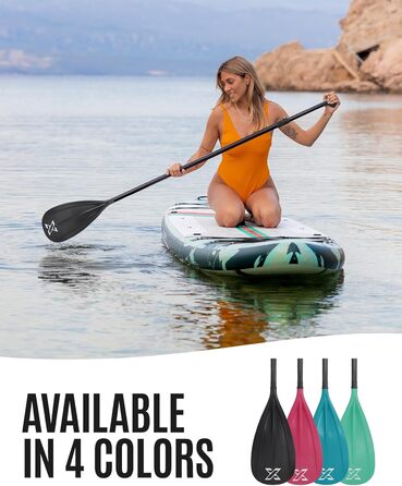 ZLX SUP весло для сапборду, регульоване, 3/4 частини, склопластикова лопать, червоне, подвійне