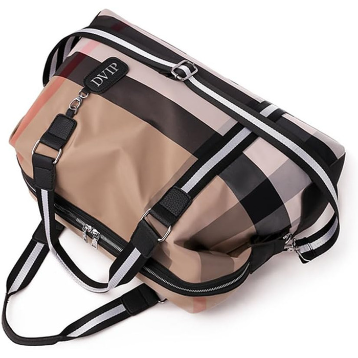 Дорожня спортивна сумка для жінок GMY Bag, велика, з відділенням для вологих речей, картатий візерунок, 48x20x33 см, 32 л, червона – ручна поклажа, фітнес, уікенд