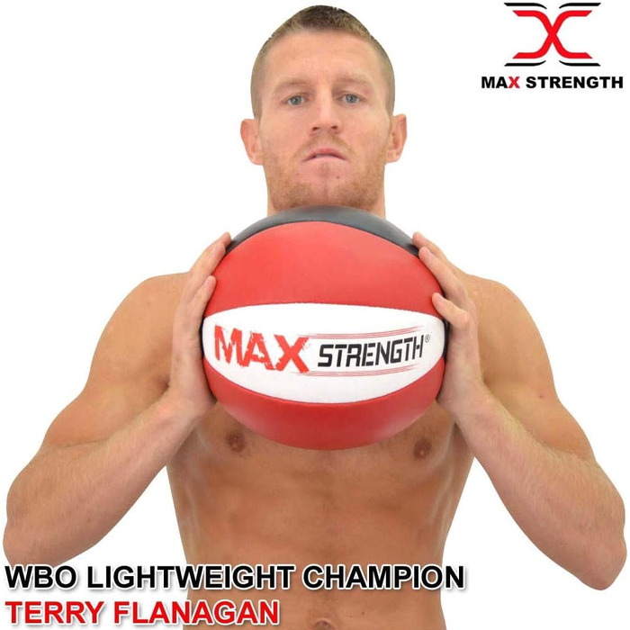 Медичний м'яч Max Strength Maya, 8 кг, 10 кг, 12 кг, чорний/червоний