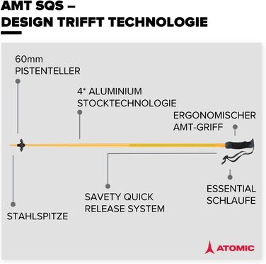 Лижні палиці ATOMIC AMT SQS - ергономічні, безпечні, 110 см