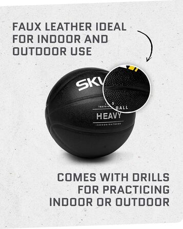 Тренувальний баскетбол SKLZ Control для покращення дриблінгу та контролю м'яча Black Heavy Weight Control Basketball - важкий тренувальний м'яч