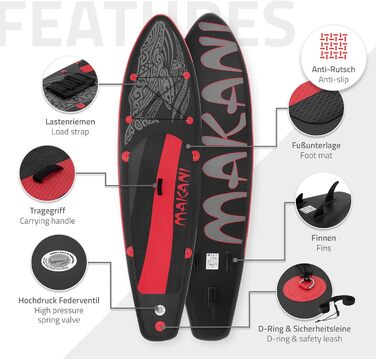Надувна SUP-дошка ECD Germany 305-380 см, до 150 кг, комплект із веслом, сидінням-каяком і сумкою, різні моделі