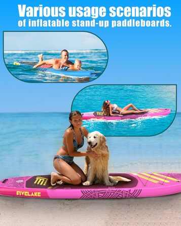 Надувна SUP-дошка для дорослих 335 см з аксесуарами: регульоване весло, насос, рюкзак, страхувальний лиш, водонепроникна сумка
