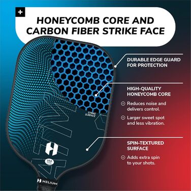 Набір ракеток Helium Pro Pickleball USAPA, карбон, легке (2 весла, 4 м'ячі)