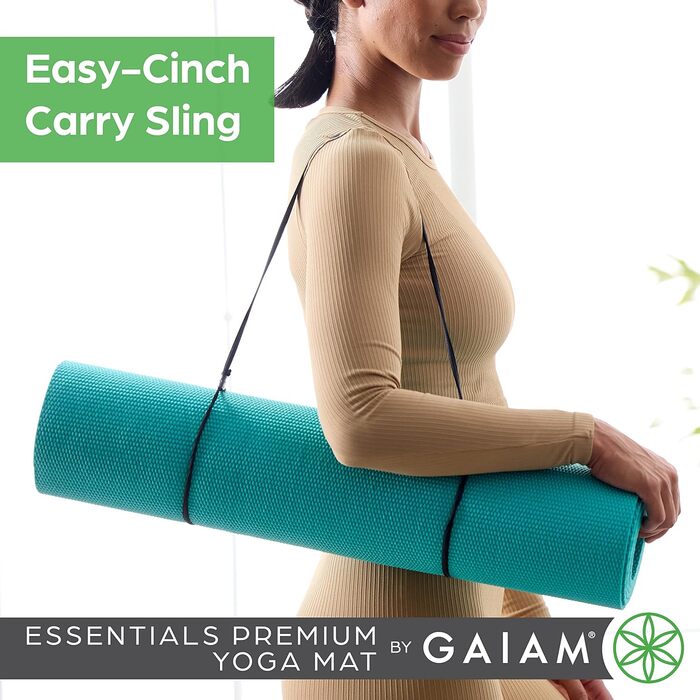 Килимок для йоги Gaiam Essentials зі стропом, 183x60,6 см