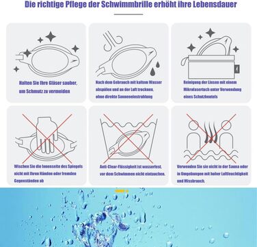 Окуляри HSTWODE для плавання, діоптрії -1,5 до -8,0, UV захист