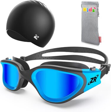 Дитячі поляризовані окуляри для плавання ZIONOR G1MINI з антизапотіванням та UV-захистом + шапочка, для дівчаток і хлопчиків 8-14 років