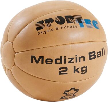 Спортивний м'яч для фітнесу Sport-Tec Medicine Ball М'яч для обтяження Rehaball виготовлений з натуральної шкіри (2,0 кілограма)