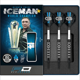 Дротики Red Dragon Gerwyn Price Iceman Special Edition з вольфраму, комплект із крилами та стержнями, чемпіонська серія