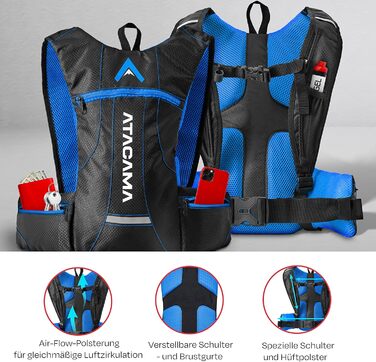 Рюкзак Atacama Hydration Bladder 2 л, водонепроникний, легкий, синій