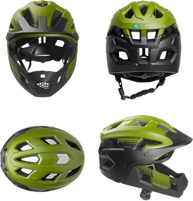 Шолом дитячий Fullface MTB, BMX, Скейт Знімний захист підборіддя M 54-57 см