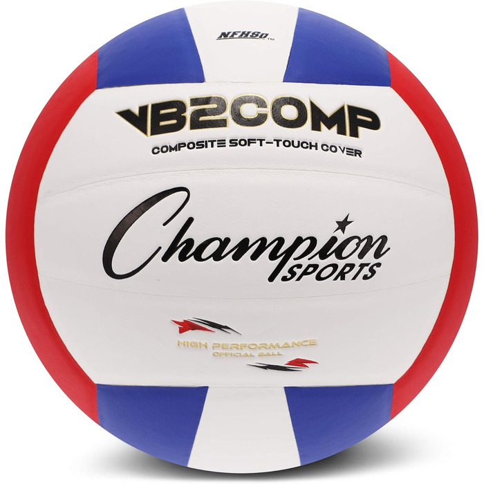 Офіційний волейбольний м'яч Champion Sports VB зі штучної шкіри - кілька кольорів (червоний/синій/білий)