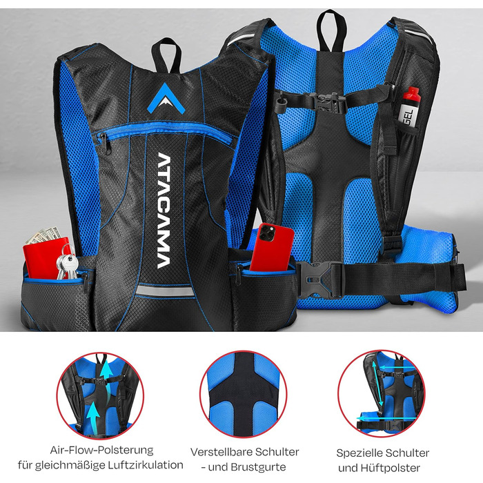 Рюкзак Atacama Hydration Bladder 2 л, водонепроникний, легкий, синій