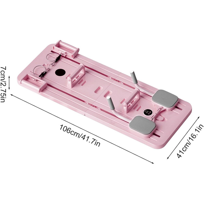 Складна дошка для пілатесу UYSELA для дому, багатофункціональна дошка для фітнесу з опорою для ліктів, багатофункціональна домашня дошка для вправ з таймером, рожева рожева звичайна