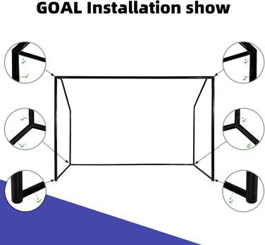 Футбольні ворота для саду 180/240/300 з Goal Wall (300 Black)