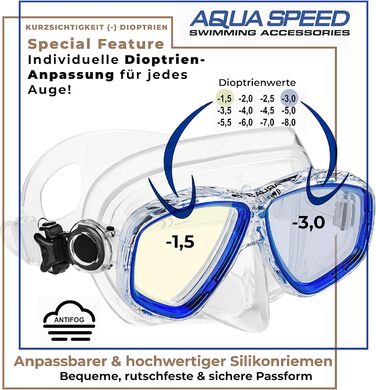 Окуляри Aqua Speed Маска для дайвінгу з оптичними лінзами