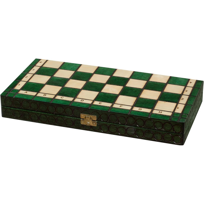 Шаховий набір Sunrise Chess (35x35 см) зелений - Classic Elegance