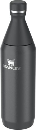 Термос-слім пляшка Stanley All Day 0.6 л, нержавійка, чорна, зберігає холод до 11 годин, герметична, BPA-free, для води, миття в посудомийці