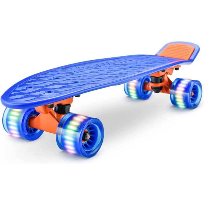 Скейтборд Hurtle Mini Cruiser LED колеса, протиковзка дека, до 100 кг