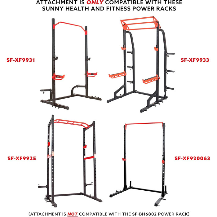 Аксесуари для стійки Sunny Health & Fitness тримачі, гачки, планки