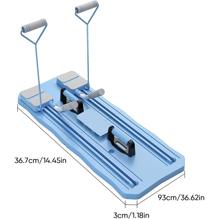 Багатофункціональна дошка для м'язів живота, реформатор для пілатесу, складна дошка для реформування пілатесу для дому та тренажерного залу, максимальна вантажопідйомність 150 кг Blue