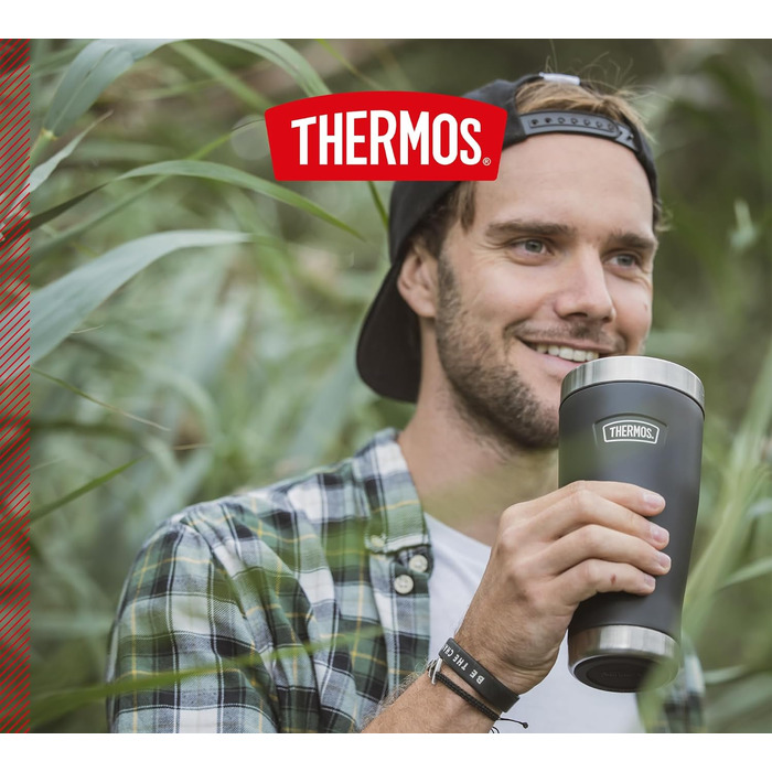 Термокружка Thermos ICON 470 мл, графітова, з нержавіючої сталі, ізотермічна, герметична, зберігає тепло 7 годин/холод 22 години, для кави, зручна для подорожей, BPA-free, можна мити в посудомийці