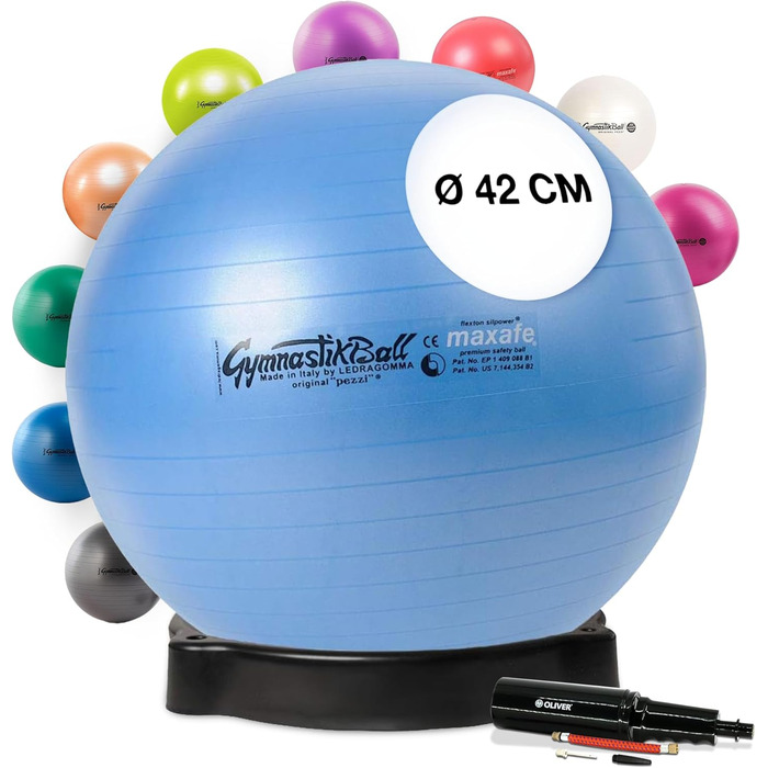 М'яч Pezzi Ball MAXAFE 42 см з Bowl & Pump, Lightblue