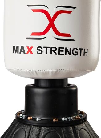 Боксерська груша для боксу або кікбоксингу MaxStrength стоячи, Єдиноборства, Тренажери для ММА, Міцна стійка для мішеней, Боксерські груші 1,7 м, 1,8 м Black/White Strike 360 182 сантиметри