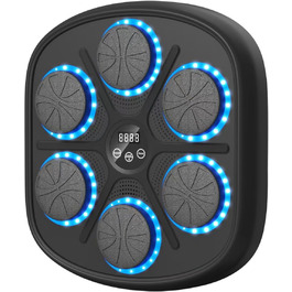 Музична боксерська машина з LED-підсвіткою, Bluetooth, 9 режимів швидкості та підрахунком ударів, електронний тренажер для дітей і дорослих, музичний бокс для дому та спортзалу