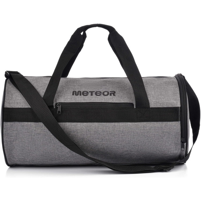 Сумка спортивна Meteor 25L - унісекс, 48x25x25 см, сіра/чорна