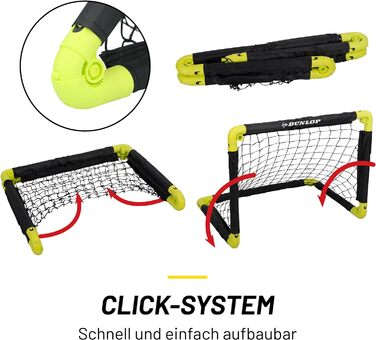 Футбольні ворота Dunlop - Футбольні ворота - Складні футбольні ворота - Футбольні ворота для дітей у саду - Футбольні тренувальні аксесуари для приміщень та вулиці - чорний/жовтий (ука, 50x44x44 см)