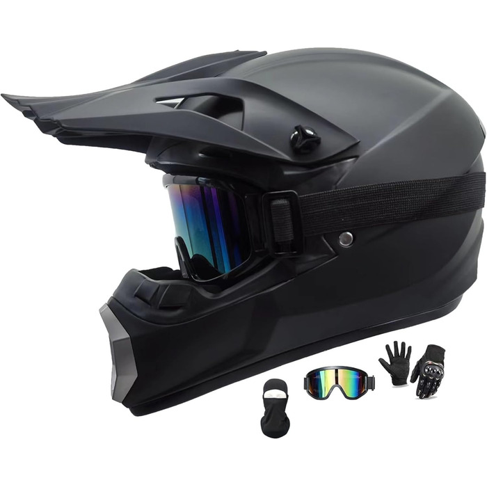Мотокросовий шолом Fullface для MTB, мотоциклів, дорослий шолом для чоловіків і жінок, захисний шолом для даунхілу, ATV, комплект із рукавичками та окулярами