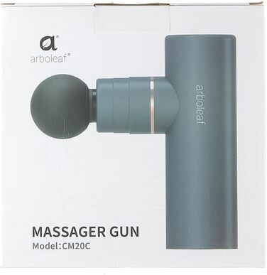 Масажний пістолет Arboleaf Mini Massage Gun, 3200 об/хв 0,47 кг з силіконовими насадками AI Levels 4, безшумний м'язовий пістолет з мішком Muscle Gun для розслаблення м'язів Потужна батарея USB-C (сірий з коробкою)