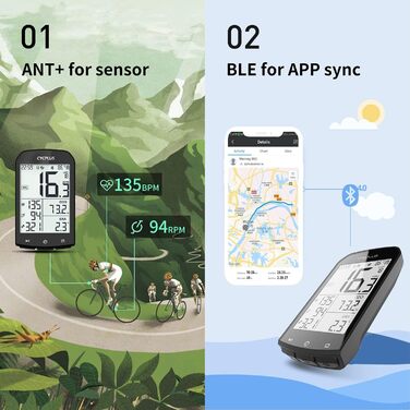 Велокомп'ютер CYCPLUS GPS, водонепроникний спідометр ANT