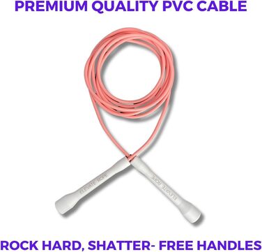 Скакалка Elevate Speed Rope MAX, професійна, міцний ПВХ з нейлоновим осердям, 5 мм, довжина до 3 м, посилені ручки