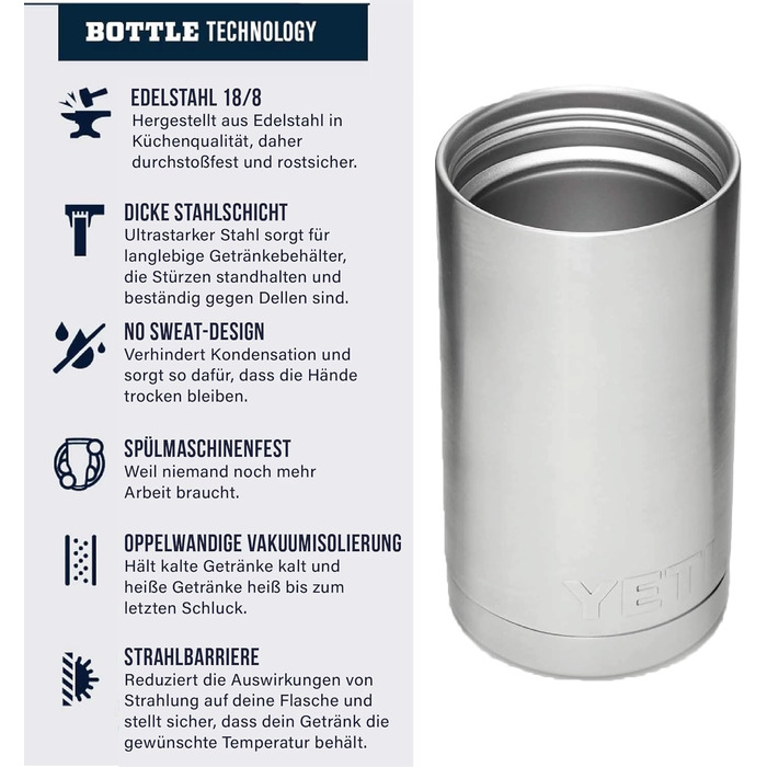 Термобутилка YETI Rambler 532 мл з кришкою HotShot, сталева, для гарячих напоїв