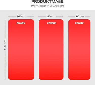 Килимок POWRX - Нековзний для фітнесу з ременем і плакатом