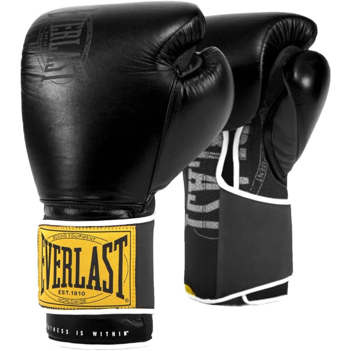 Боксерські рукавички Everlast 1910 класичні чорні 14 унцій унісекс