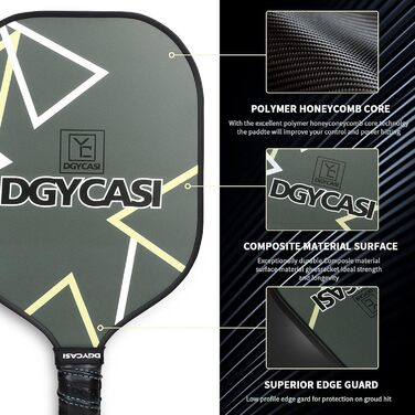 Набір YC DGYCASI Pickleball: 4 весла, 6 м'ячів, сумка, рукоятка (зелена)