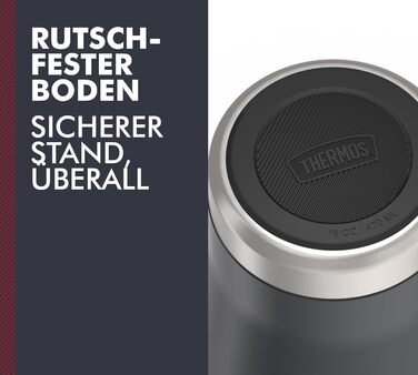 Термокружка Thermos ICON 470 мл, графітова, з нержавіючої сталі, ізотермічна, герметична, зберігає тепло 7 годин/холод 22 години, для кави, зручна для подорожей, BPA-free, можна мити в посудомийці